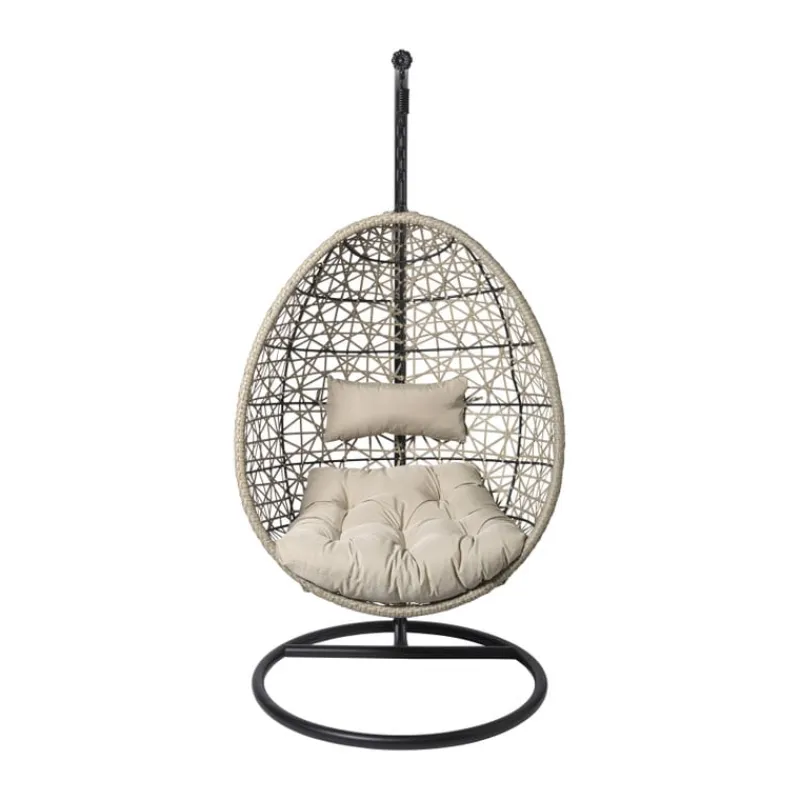 Xenos Hangstoelen-Hangstoel Hawaii met beige kussens - bruin - 196 cm