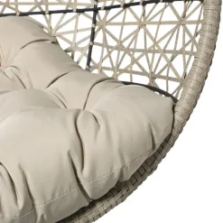 Xenos Hangstoelen-Hangstoel Hawaii met beige kussens - bruin - 196 cm
