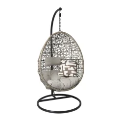 Xenos Hangstoelen-Hangstoel Hawaii met grjize kussens - bruin - 196 cm