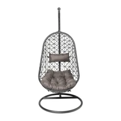 Xenos Hangstoelen-Hangstoel Mallorca met standaard - zwart - 125x83x67 cm