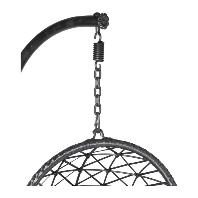 Xenos Hangstoelen-Hangstoel Mallorca met standaard - zwart - 125x83x67 cm