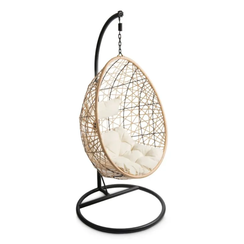 Xenos Hangstoelen-Hangstoel swing met standaard - naturel - ø104x200 cm