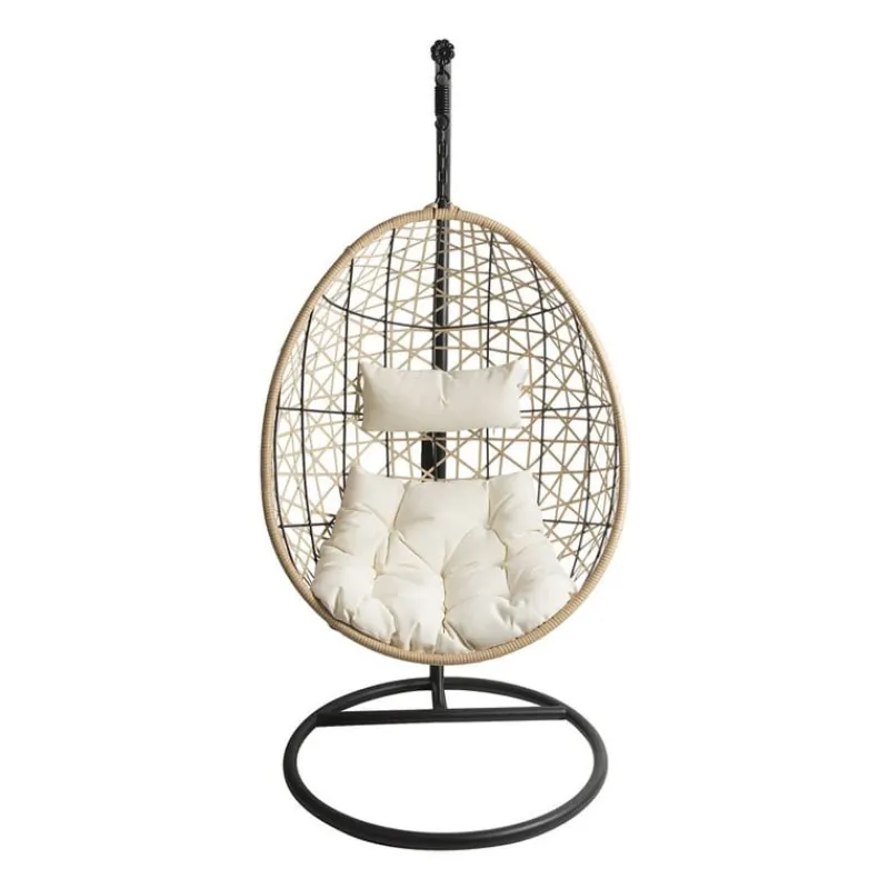 Xenos Hangstoelen-Hangstoel swing met standaard - naturel - ø104x200 cm