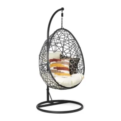 Xenos Hangstoelen-Hangstoel swing met standaard - zwart - ø104x200 cm