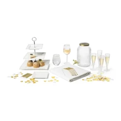Xenos Wegwerpservies|Champagneglazen-Herbruikbare champagne glazen - set van 6