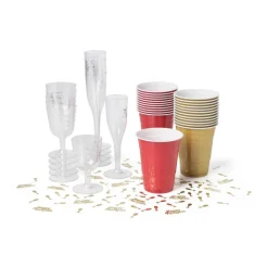 Xenos Wegwerpservies|Champagneglazen-Herbruikbare champagne glazen - set van 6