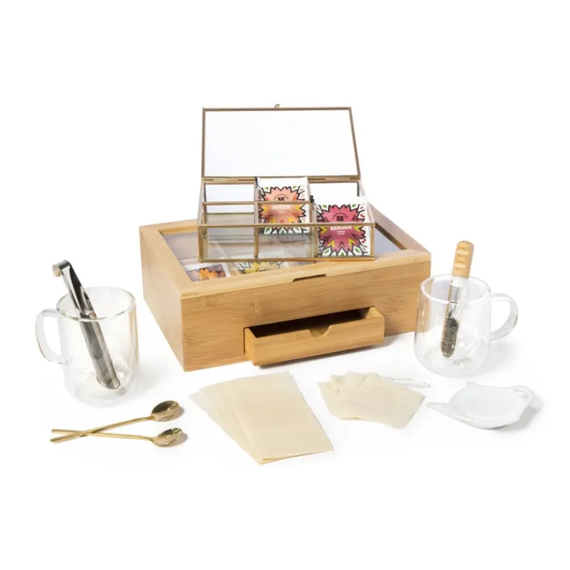 Xenos Thee Accessoires-Herbruikbare theezakjes katoen - set van 4