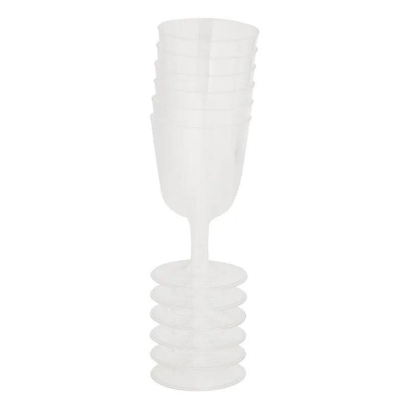 Xenos Wegwerpservies|Wijnglazen-Herbruikbare wijnglazen - 6 stuks - 160 ml