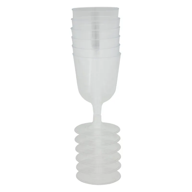 Xenos Wegwerpservies|Wijnglazen-Herbruikbare wijnglazen - 6 stuks - 160 ml