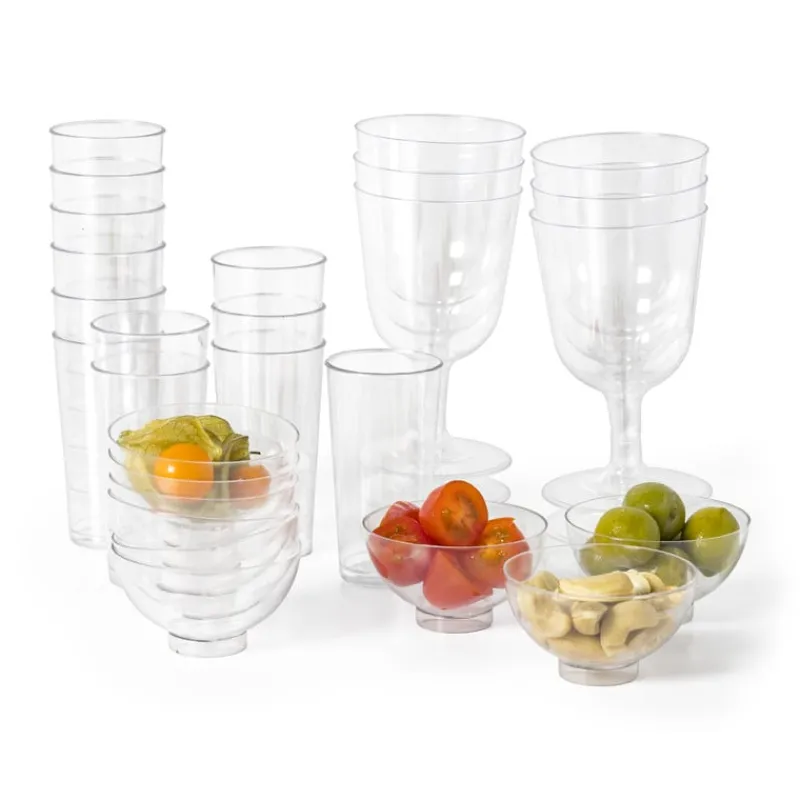 Xenos Wegwerpservies|Wijnglazen-Herbruikbare wijnglazen - 6 stuks - 160 ml