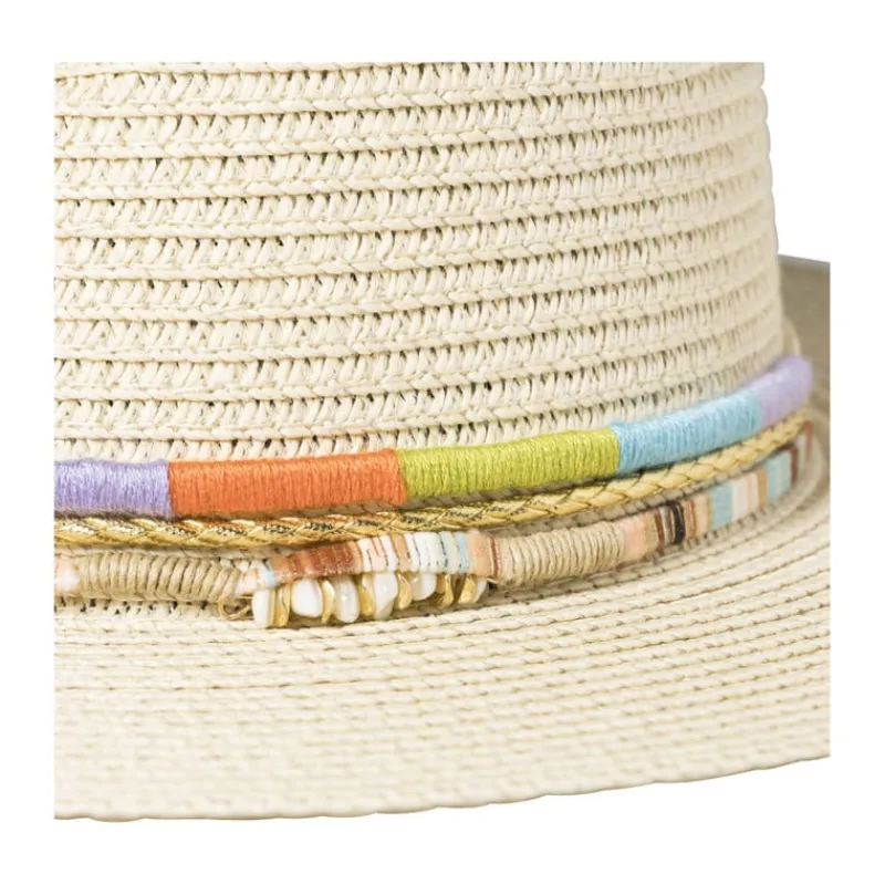 Xenos Festivals-Hoed met kralen - beige/multikleur