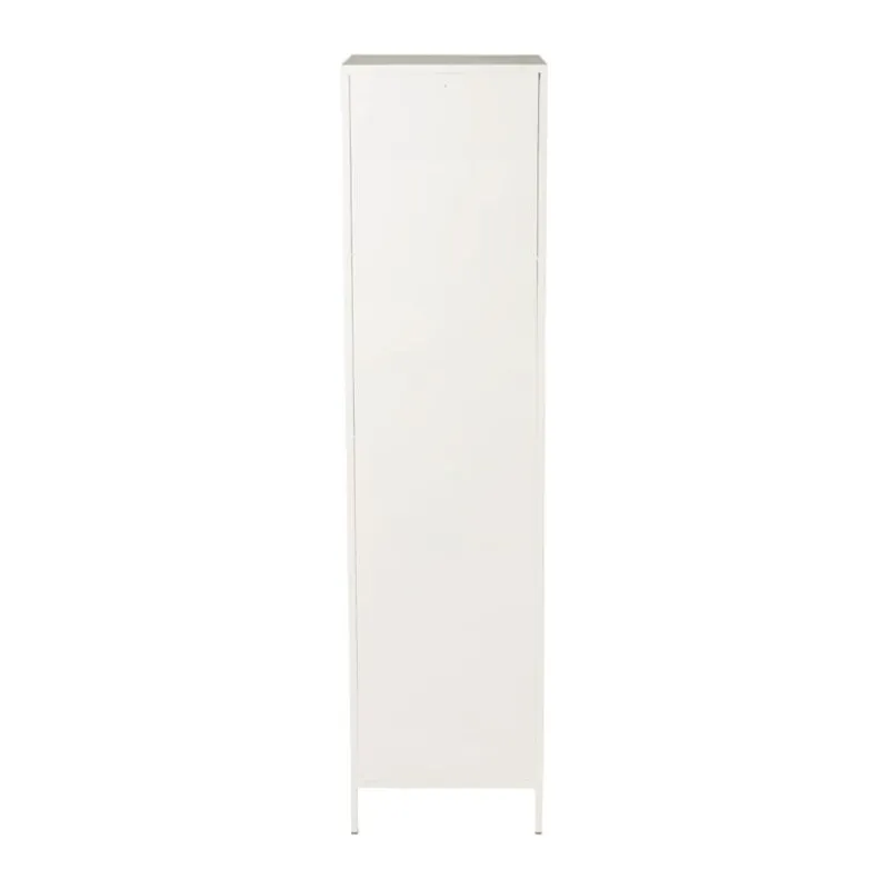 Xenos Kast Met Deuren-Hoge kast Luca met geribbeld glazen deurtje - offwhite - 160x42x40 cm