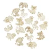 Xenos Knutselspullen-Houten dieren - bruin - set van 36