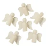 Xenos Knutselspullen|Kerst Knutselen-Houten engeltjes - set van 6 - naturel