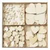 Xenos Knutselspullen-Houten hartjes in kistje - 16x16x2 cm