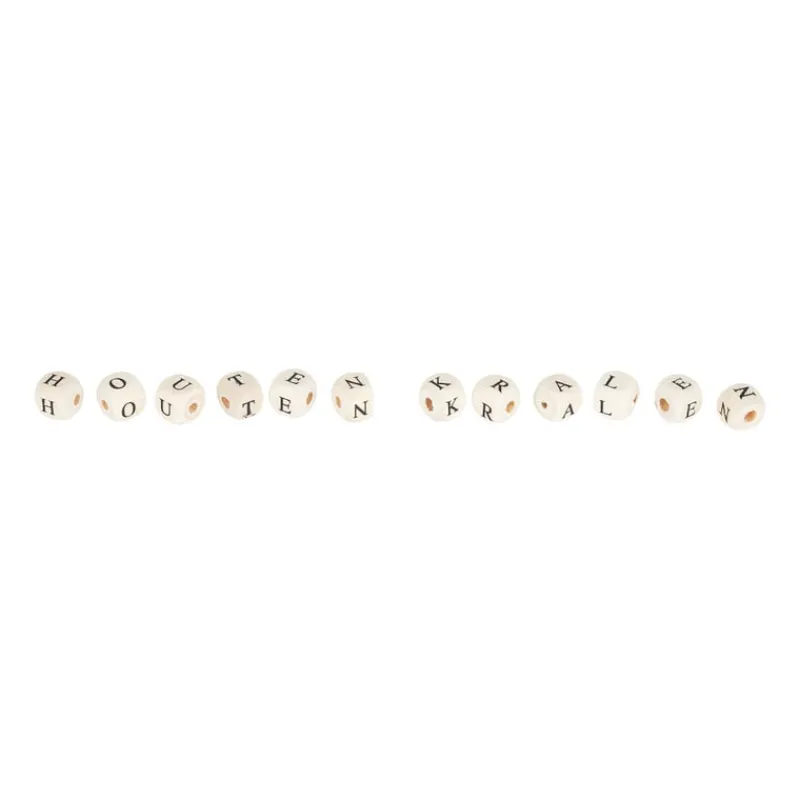 Xenos Knutselspullen-Houten kralen alfabet - naturel - circa 90 stuks