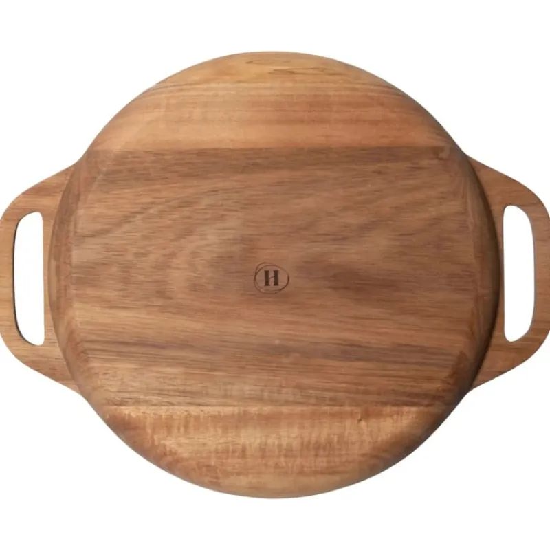 Hugo Kennis Borrelplanken|Kerst Bakken-borrelplank groot - bruin - ø26 cm
