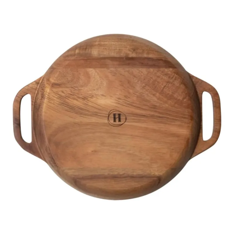 Hugo Kennis Borrelplanken|Kerst Bakken-borrelplank klein - bruin - ø18 cm