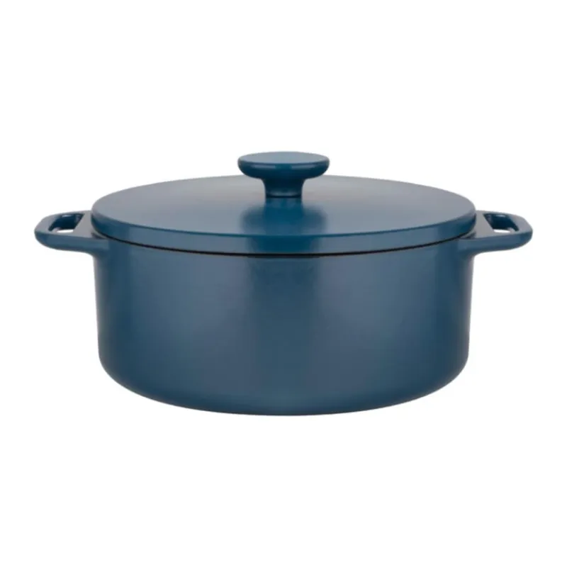 Hugo Kennis Pannen-braadpan met deksel - gietijzer - blauw/zwart - ø24 cm