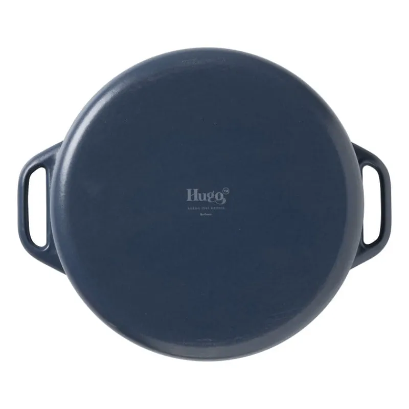 Hugo Kennis Pannen-braadpan met deksel - gietijzer - blauw/zwart - ø24 cm