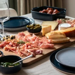 Hugo Kennis Borden-ontbijtbord - blauw/wit - ø20 cm