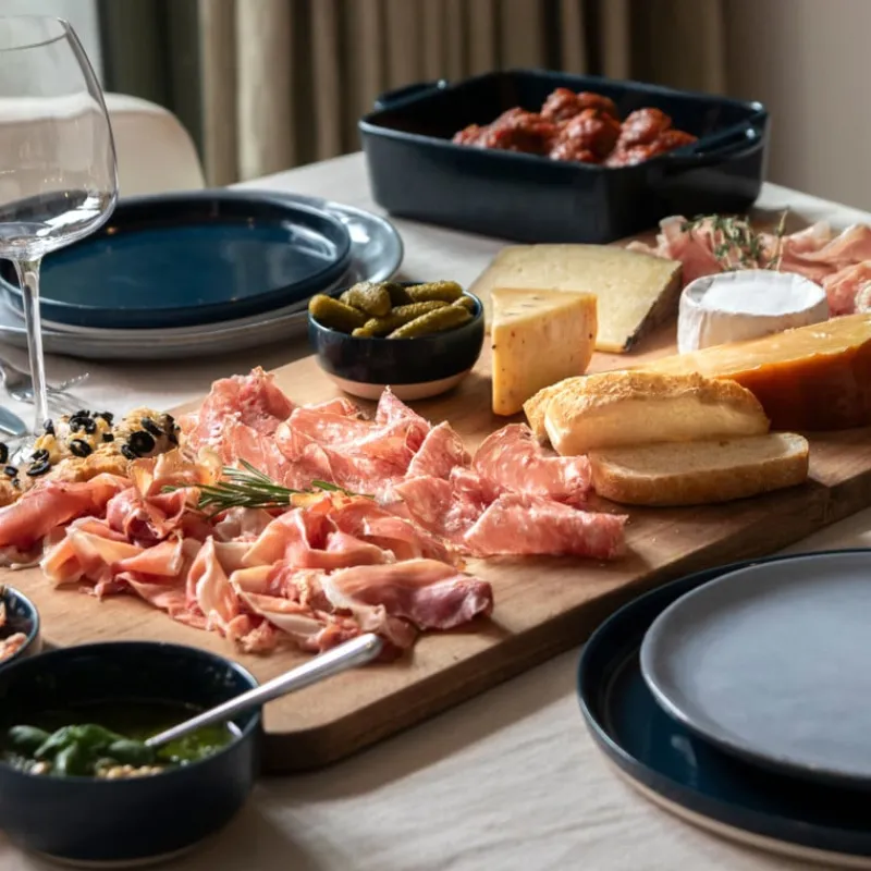 Hugo Kennis Borden-ontbijtbord - blauw/wit - ø20 cm
