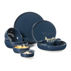 Hugo Kennis Borden-ontbijtbord - blauw/wit - ø20 cm
