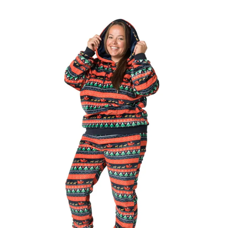 Xenos Winterartikelen-Huispak kerst - blauw - maat S/M