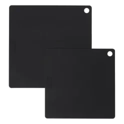 Xenos Keukengerei-Inductiebeschermer siliconen - zwart - set van 2