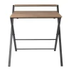 Xenos Bureaus-Inklapbaar bureau Leon - bruin/zwart - 84.5x81.5x70 cm