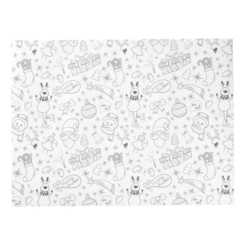 Xenos Kerst Knutselen-Inkleur placemat kerst - 40x30 cm - set van 4