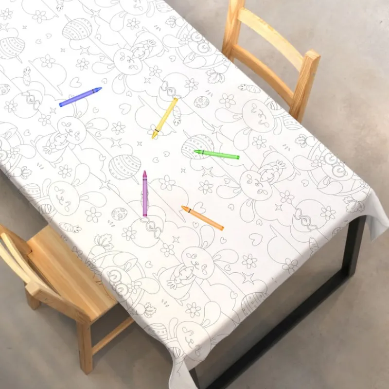 Xenos Tafelkleden-Inkleur tafelkleed Pasen - wit - 180x120 cm