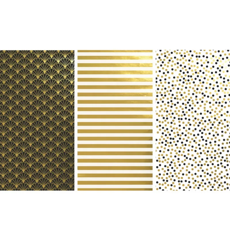 Xenos Inpakpapier-Inpakpapier goud metaal - diverse varianten - 70x200 cm
