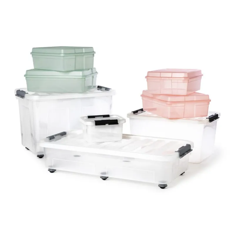 Xenos Opbergboxen-Iris clearbox - 10 liter - groen