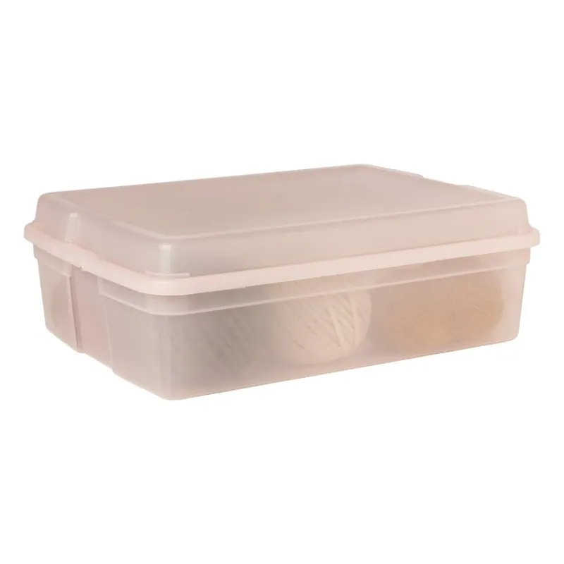 Xenos Opbergboxen-Iris clearbox - 13 liter - roze