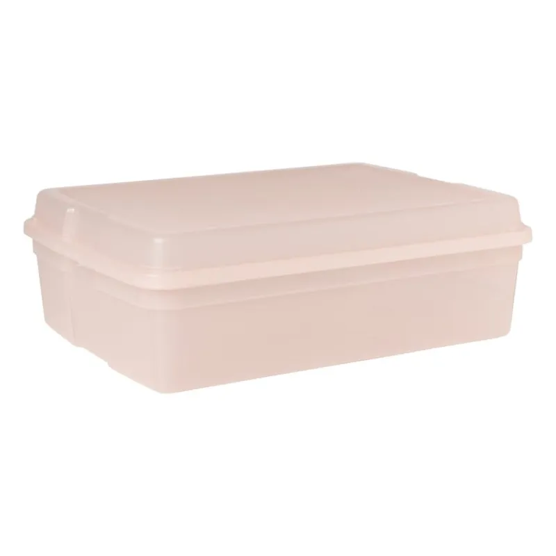 Xenos Opbergboxen-Iris clearbox - 13 liter - roze