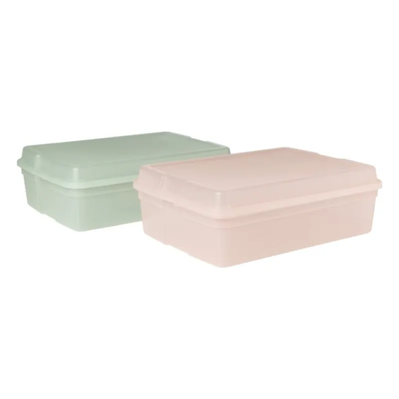 Xenos Opbergboxen-Iris clearbox - 13 liter - roze