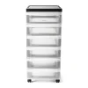 Iris Opbergsystemen-ladesysteem met wieltjes - 6 lades - zwart - 62x40x29 cm