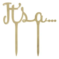 Xenos Babyshower-It's a… caketopper - goud