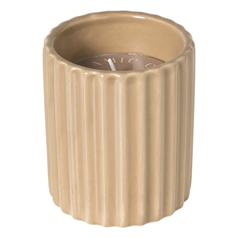 Xenos Kaars In Glas-Kaars in potje - beige - ø7.8x9 cm