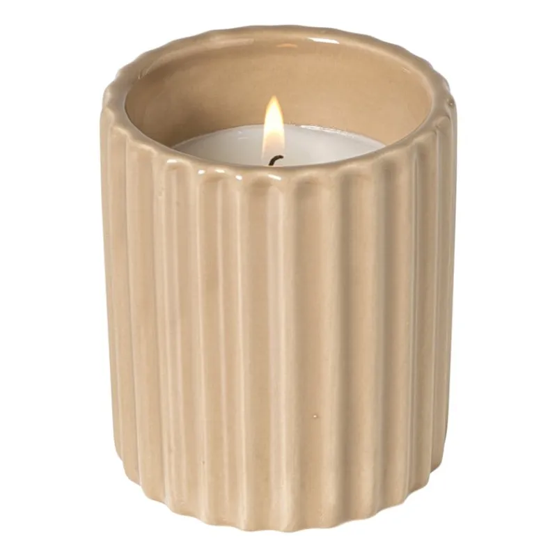 Xenos Kaars In Glas-Kaars in potje - beige - ø7.8x9 cm