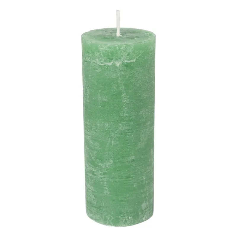 Xenos Stompkaarsen-Kaars rustiek - appel groen - ø7x18 cm