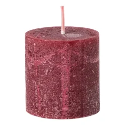 Xenos Stompkaarsen-Kaars rustiek - bordeauxrood - ø7x7 cm