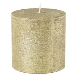 Xenos Stompkaarsen-Kaars rustiek - goud - ø10x10 cm