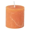 Xenos Stompkaarsen-Kaars rustiek - oranje - ø7x7 cm