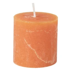 Xenos Stompkaarsen-Kaars rustiek - oranje - ø7x7 cm