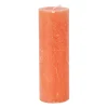 Xenos Stompkaarsen-Kaars rustiek - oranje/terra - ø5x15 cm