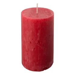 Xenos Stompkaarsen-Kaars rustiek - rood - ø7x12 cm