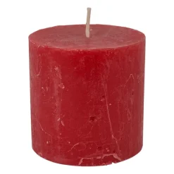 Xenos Stompkaarsen-Kaars rustiek - rood - ø7x7 cm