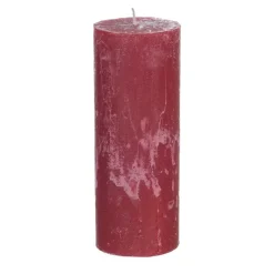 Xenos Stompkaarsen-Kaars rustiek - rood - ø7x18 cm